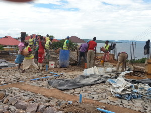 pouring cement